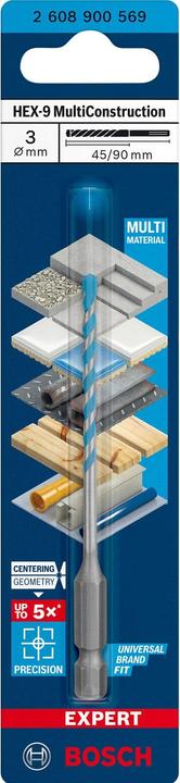 Actual product image Bosch Professional Zubehör Expert HEX-9 MultiConstruction (3.0 millimetre)