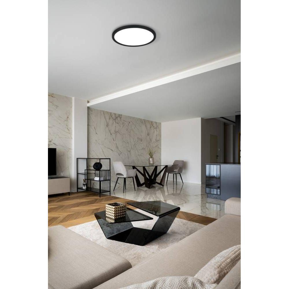 Thumbnail - EGLO, Wandleuchte + Deckenleuchte, 75738 CAMPASPERO LED Wand-/Deckenleuchte 14W Ø295mm Schwarz Weiss Steuerbare Lichtfar...
