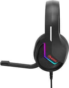 Actual product image Marvo TACTIC 40 headphones with microphone, wire, black, 2.0, backlit, USB (Cable)