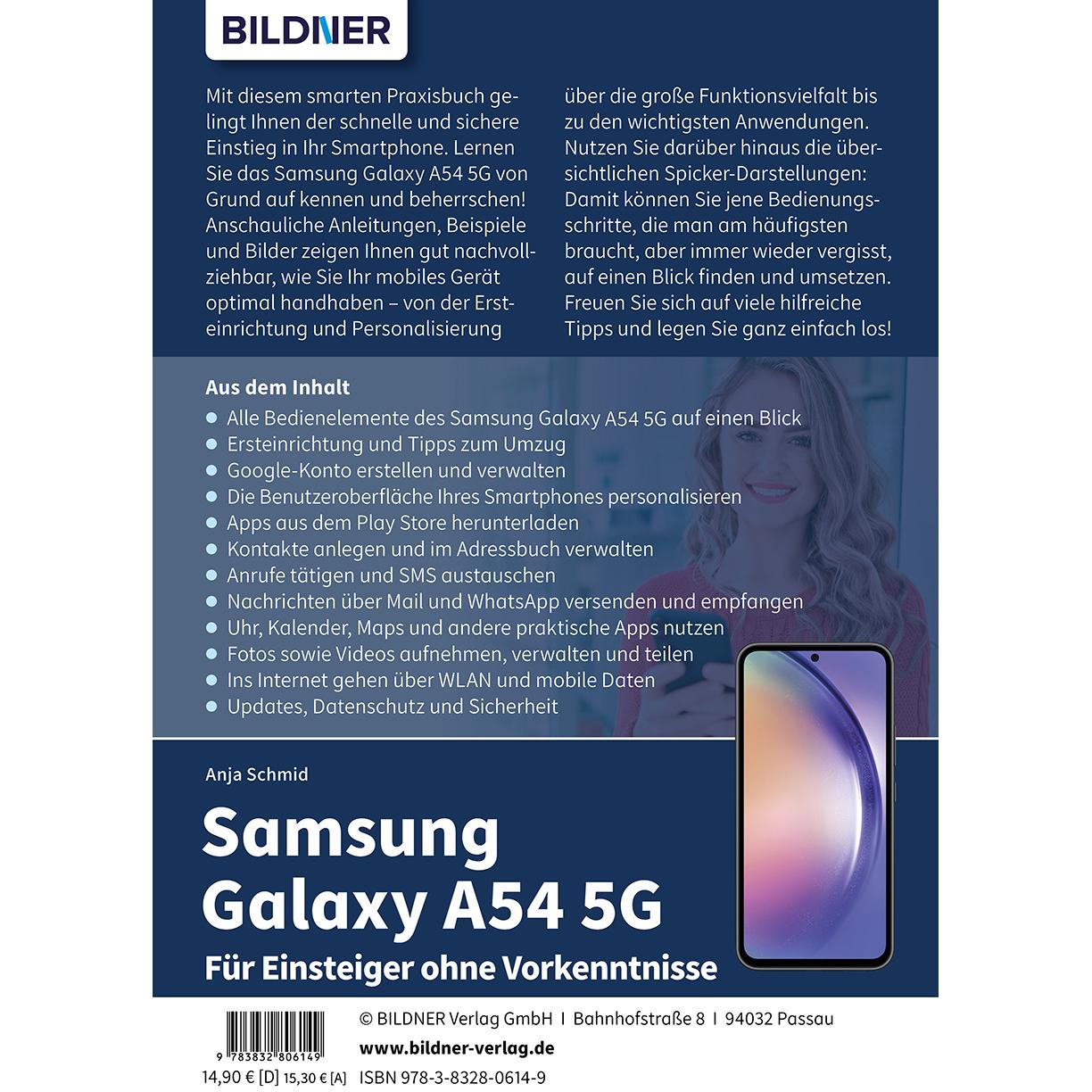 Thumbnail - Samsung Galaxy A54 5G - Für Einsteiger ohne Vorkenntnisse, Ratgeber von Andreas Lehner, Anja Schmid