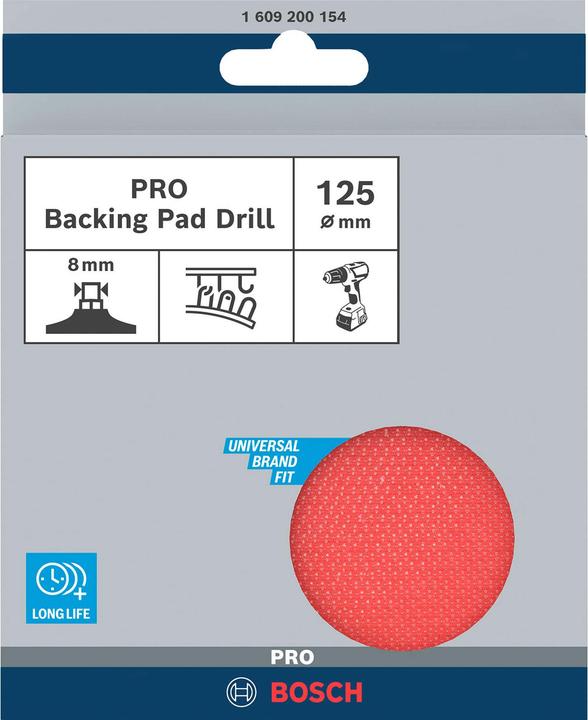 Produktbild Bosch Professional Zubehör PRO Backing Pad, 125x 8 mm, Klettverschluss