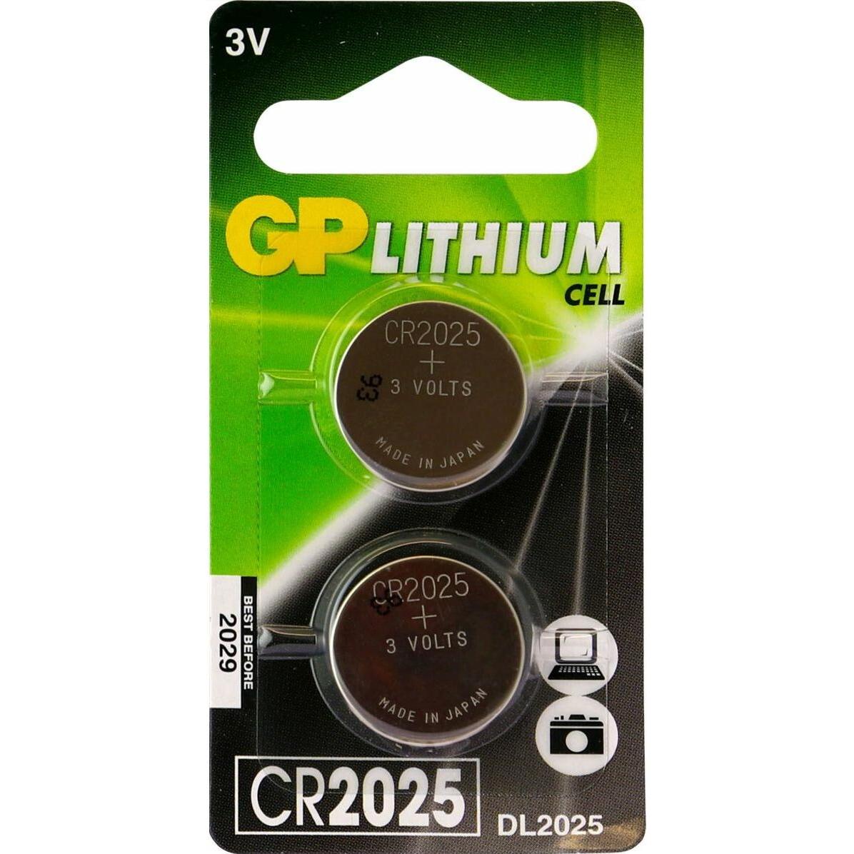 GP Batteries Knopfzellen (2 Stk., CR2025, 165 mAh), Batterien + Akkus