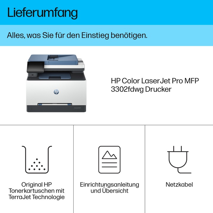 Produktbild HP Color LaserJet Pro MFP 3302fdwg (Laser, Farbe)