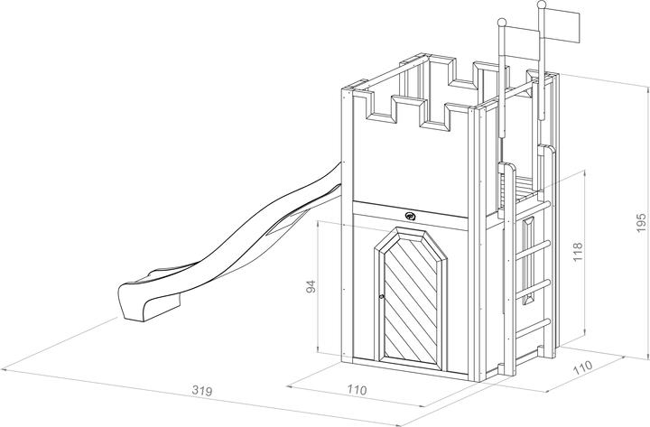 Produktbild Axi Arthur Spielhaus Braun/Rot - Weisse Rutsche