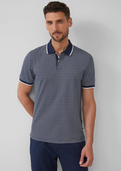 Immagine prodotto S.Oliver Polo-Shirt Piqué-Poloshirt mit Print und Kontrast-Details (XXL)