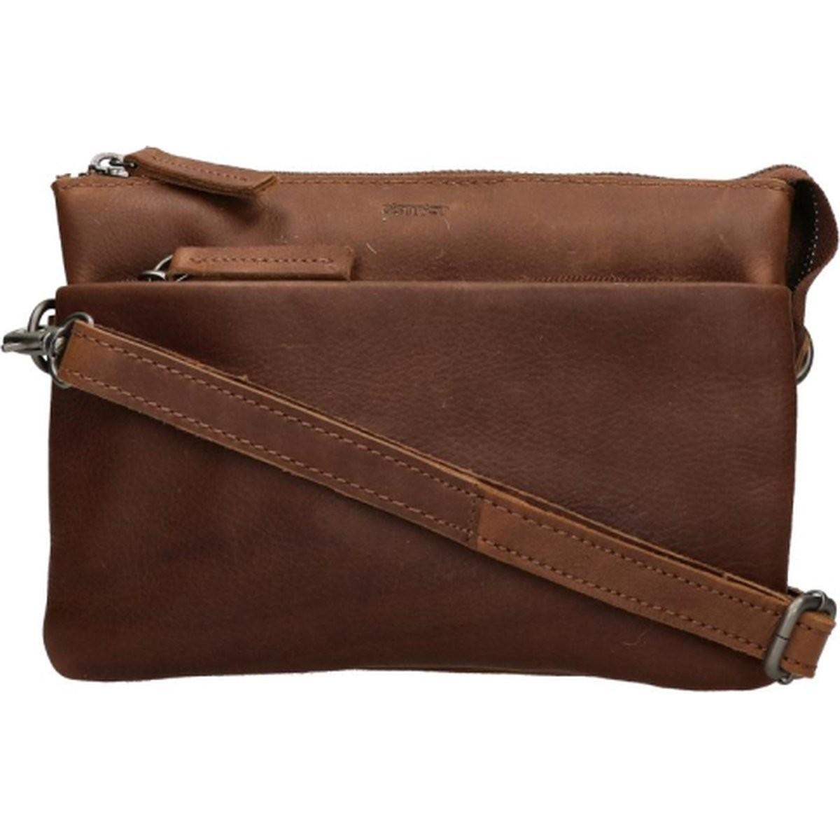 Dstrct Donna Marrone Donne, Borsetta, Small Crossbody Bag / Umhängetasche Damen - Leder - Preston Park - Cognac,