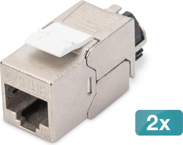 Produktbild Digitus CAT 6A Keystone Jack, geschirmt, 2 Stück werkzeugfreie Verbindung (Keystone Modul)