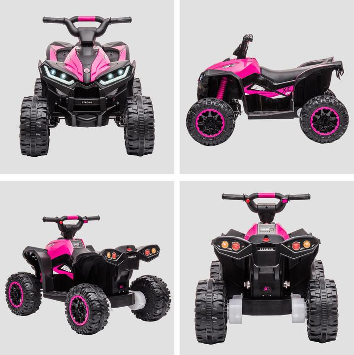 Image du produit Homcom Elektro-Quad Kunststoff, Metall Schwarz+Rosa (12 V)