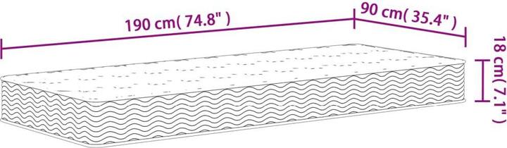 Actual product image vidaXL Bonnell-Federkern-Matratze (Foam core, Spring core, 90 x 190 cm)