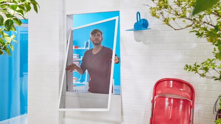 Immagine prodotto tesa Zanzariera Alu COMFORT per finestre, con telaio in alluminio, senza foratura (140 x 150 cm)