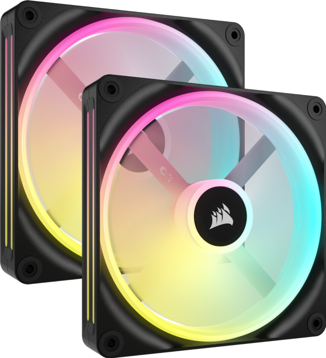 Image du produit Corsair Ventilateur iCUE LINK QX140 RGB 140 mm PWM (noir, kit de démarrage) (140 mm, 2 x)