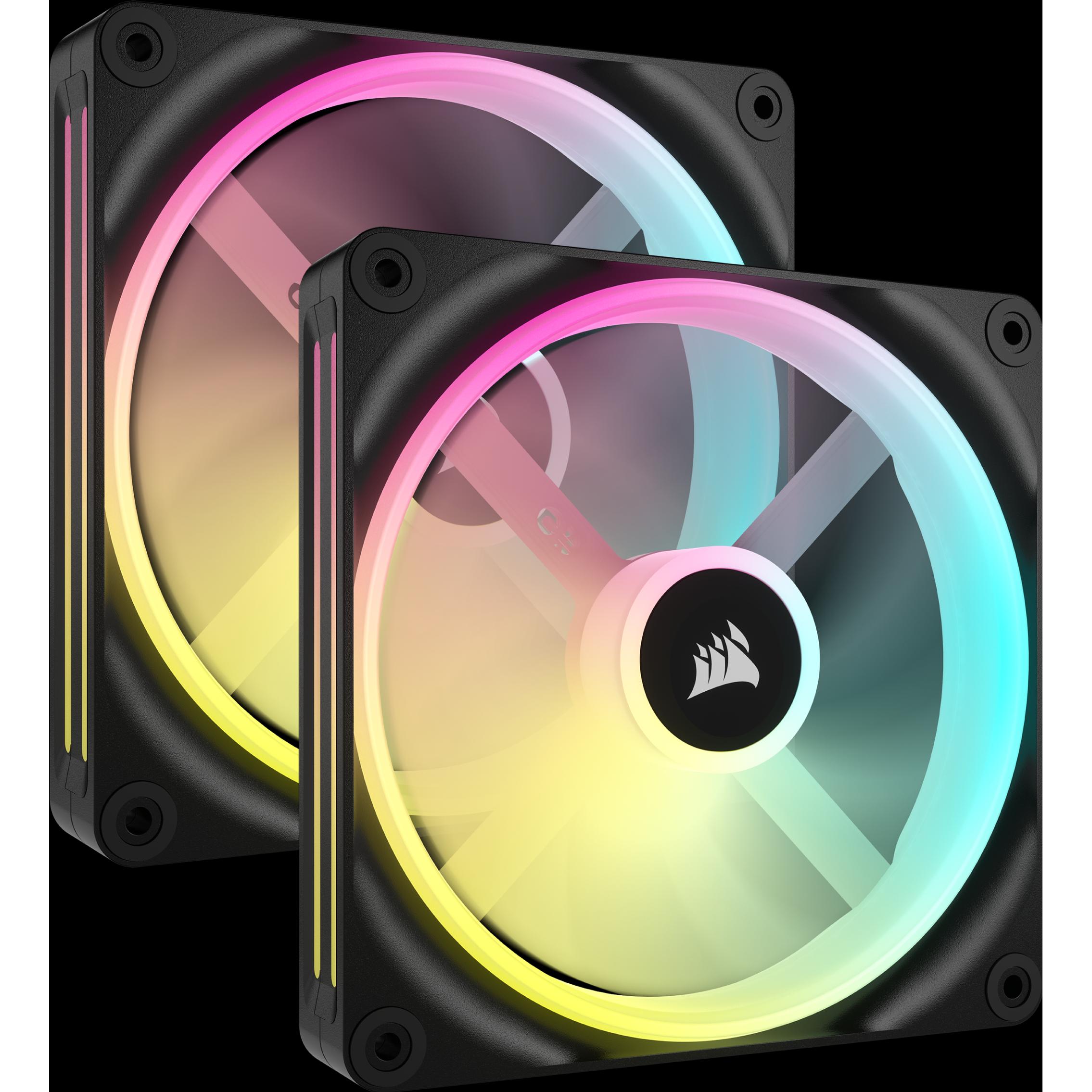 Corsair Icue Link QX140 RGB (140 mm, 2 x), PC Lüfter, Schwarz