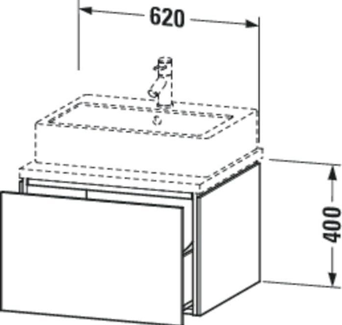 Produktbild Duravit Konsolenunterschrank L-CUBE 400x620x547mm weiss hochglanz