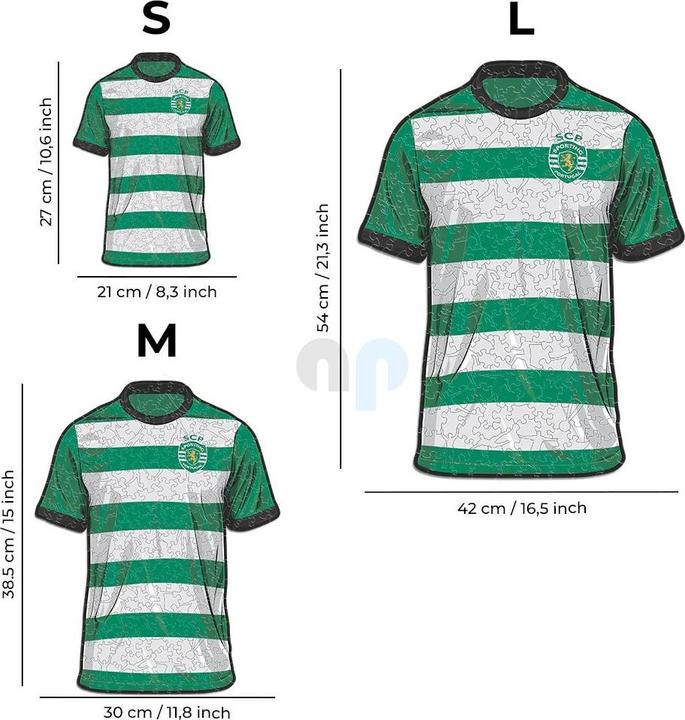 Produktbild Iconic Sporting CP - Trikot - Holz Puzzle Grösse L (500 Teile) (500 Teile)