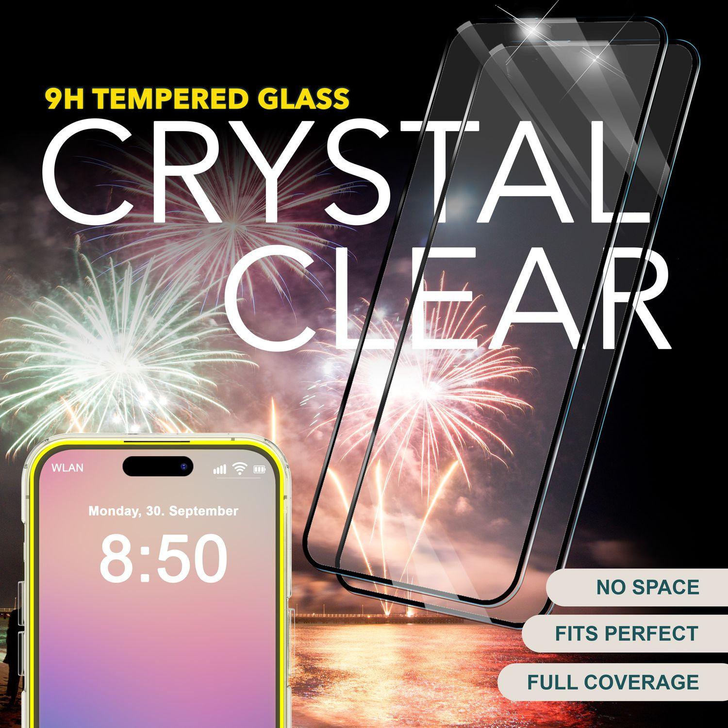 Nalia 2x Schutzglas & 1x Schablone (2 Stück, Apple iPhone 16 Pro), Smartphone Schutzfolie, Transparent
