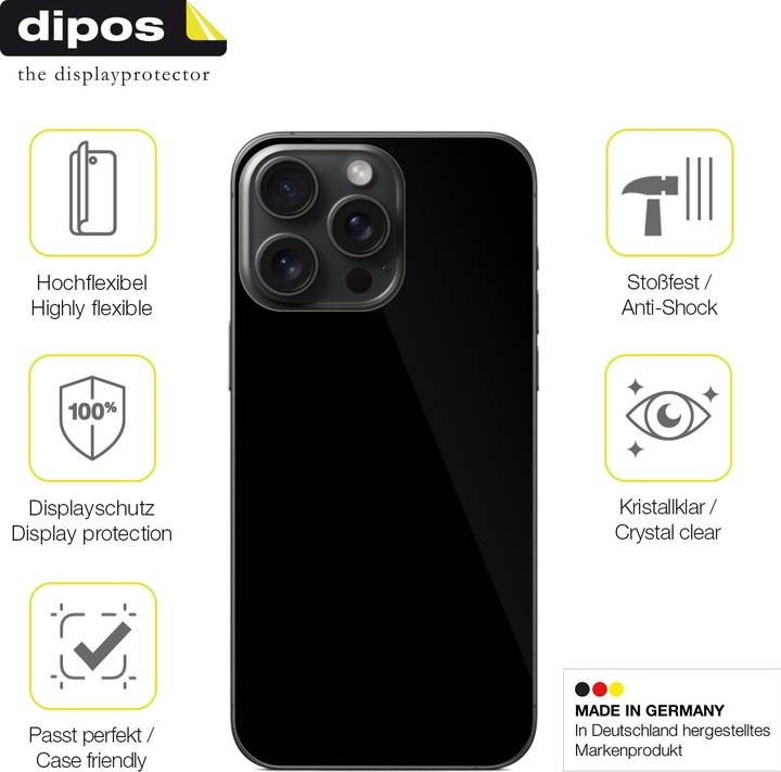 Produktbild Dipos 3D Full Cover Schutzfolie (1 Stück, Apple iPhone 15 Pro Max)