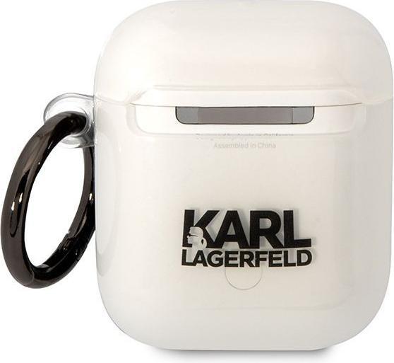 Produktbild Karl Lagerfeld KLA2HNIKTCT AirPods 1/2 cover transparent Karl's Head (Kopfhörer Hülle)