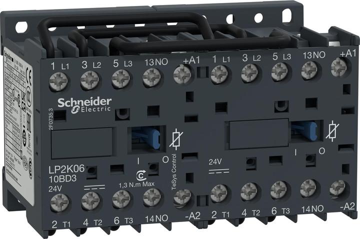 Actual product image Schneider Electric Rev cont-3NO 6A AC3 poles