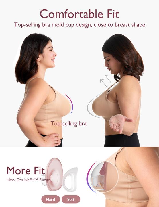 Actual product image Momcozy M6 Hands-free Breast Pump Red Double Packs