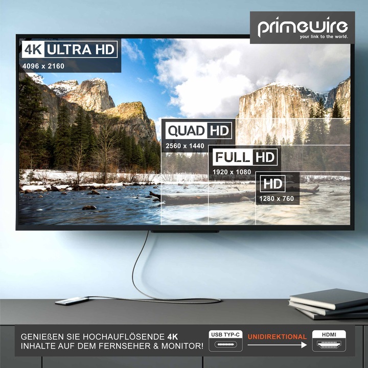 Actual product image Primewire HDMI - USB C (1 m, USB Type C, HDMI)