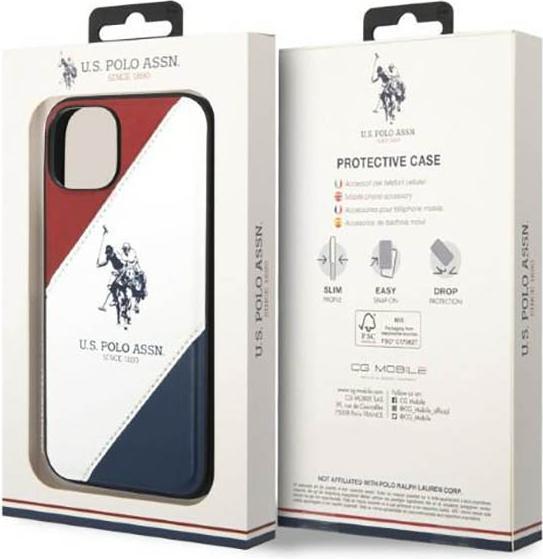 Image du produit U.S. Polo US Polo USHCP14MPSO3 iPhone 14 Plus 6.7 "blanc / blanc tricolore brodé (Apple iPhone 14 Plus)