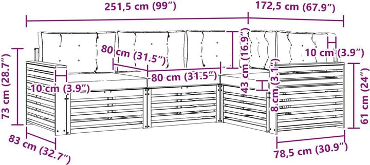 Produktbild vidaXL Outdoor-Sofa
