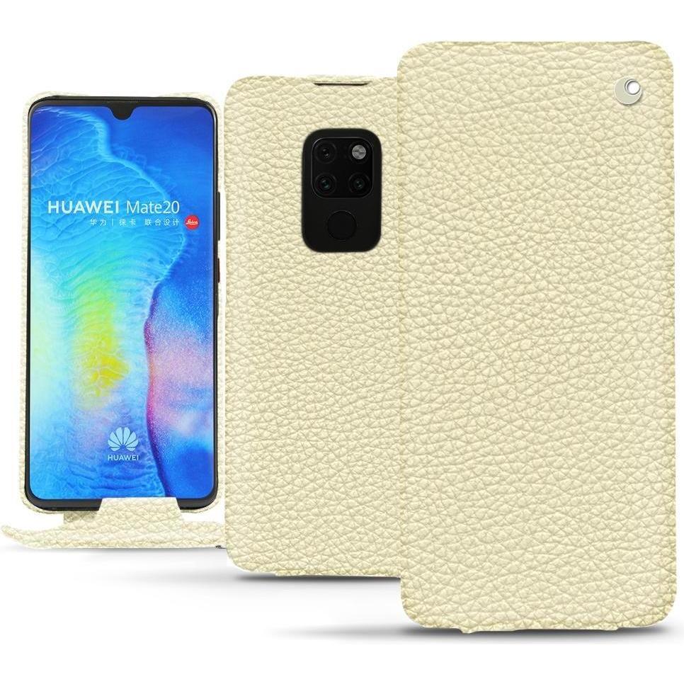 Noreve Lederschutzhülle vertikal (Huawei Mate 20), Smartphone Hülle, Weiss