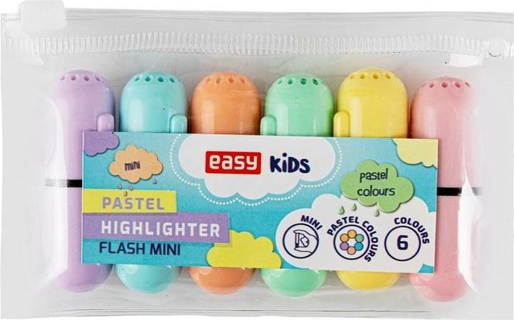 Easy Stationery Flash Mini-Textmarker 6 Farben EINFACH (6x)