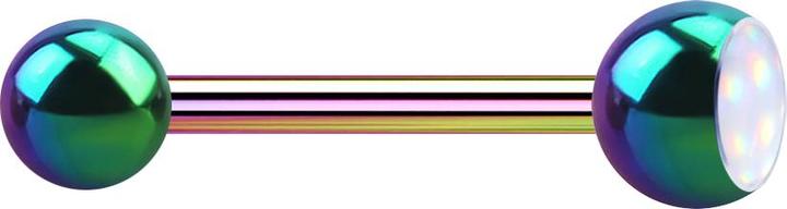 Immagine prodotto Star Piercing Barbell farbig mit Kugel und Kugel Epoxidstein weiss (senza ottone, Acciaio chirurgico 316L)