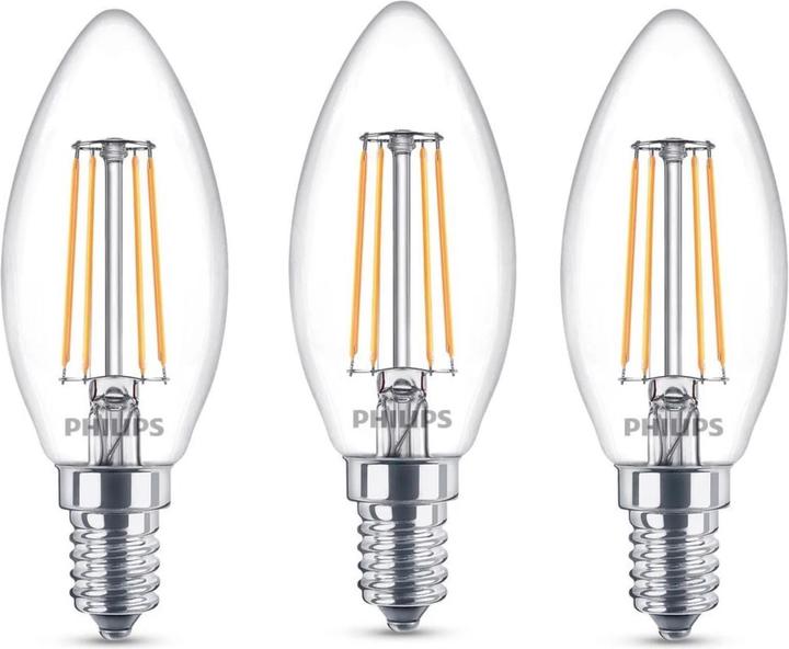 Produktbild Philips LED Kerze Classic (E14, 4.30 W, 470 lm, 3 x, F)