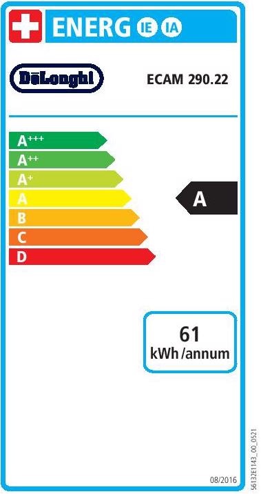 Etichetta energetica De'Longhi Magnifica Evo