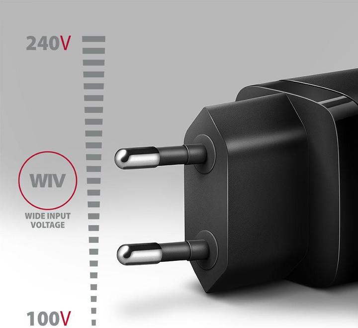 Produktbild Axagon ACU-PD20, charger for wall outlet 20W, 1x USB-C port, PD3.0/PPS/QC4+/AFC/Apple, black (20 W, 1 Port)