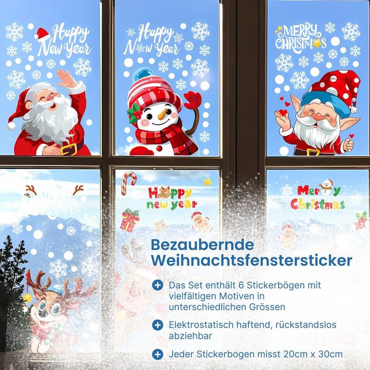 Actual product image Hermex Christmas stickers for children Christmas stickers window stickers Merry Christmas Happy New Year