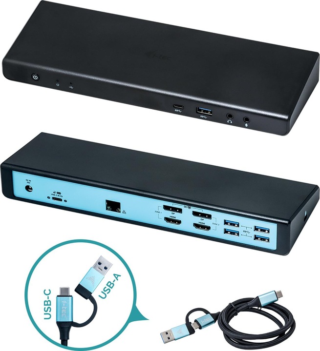 Actual product image i-tec USB 3.0 / USB-C / Thunderbolt 3 Dual 4K Dock (USB-C, 5 Ports)