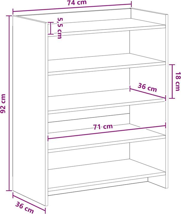 Produktbild vidaXL Schuhlagerung (36 x 73.50 x 92 cm)
