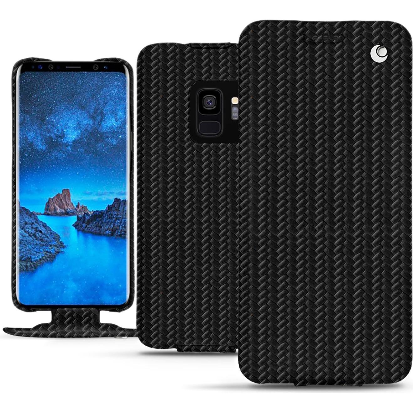 Noreve Lederschutzhülle vertikal (Samsung Galaxy S9), Smartphone Hülle, Schwarz
