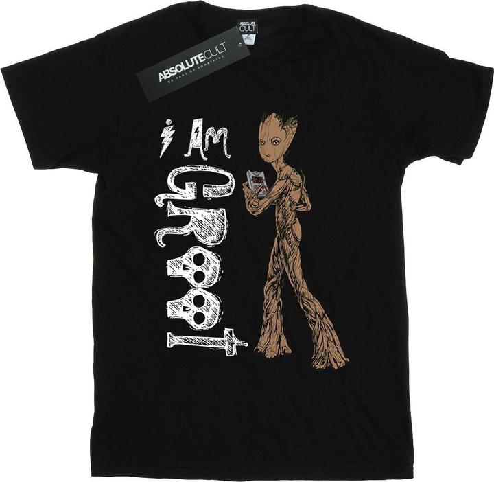 Actual product image Womens/Ladies Avengers Infinity War I Am Teenage Groot Cotton Boyfriend T-Shirt (L)