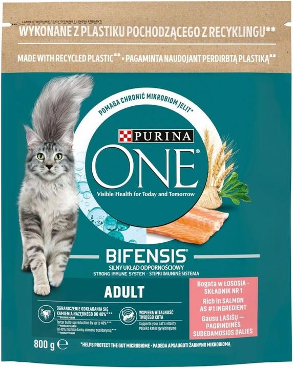 Actual product image Purina Cat Food One Adult With Salmon And Ric (Adult, 1 pcs., 800 g)