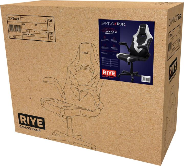 Actual product image Trust GXT 703W Riye Gaming Chair Black/White