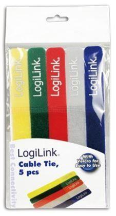 Immagine prodotto LogiLink Fascetta con chiusura in velcro (5 pezzi) (Fascette in velcro, 180 mm, 5 pz.)