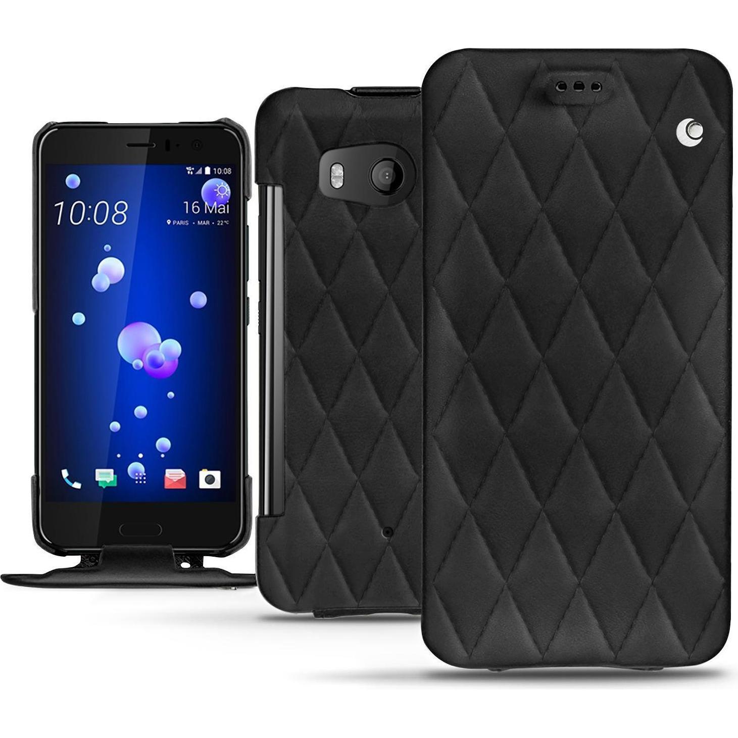 Thumbnail - Noreve Lederschutzhülle vertikal (HTC U11), Smartphone Hülle, Schwarz