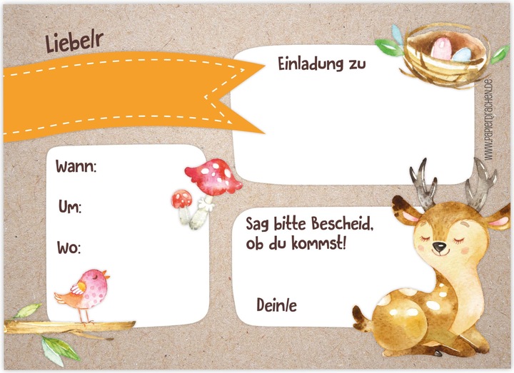 Image du produit Papierdrachen Animaux de la forêt (12 pcs)