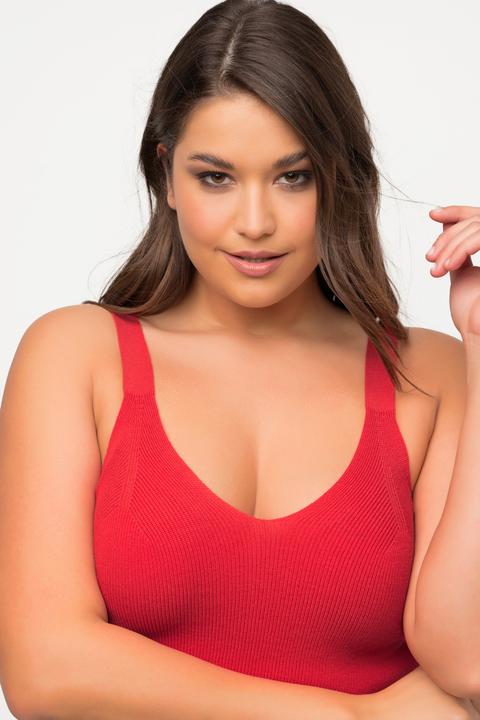 Immagine prodotto Ulla Popken Bustier in maglia a costine con scollo a V e spalline ampie (50, 52)