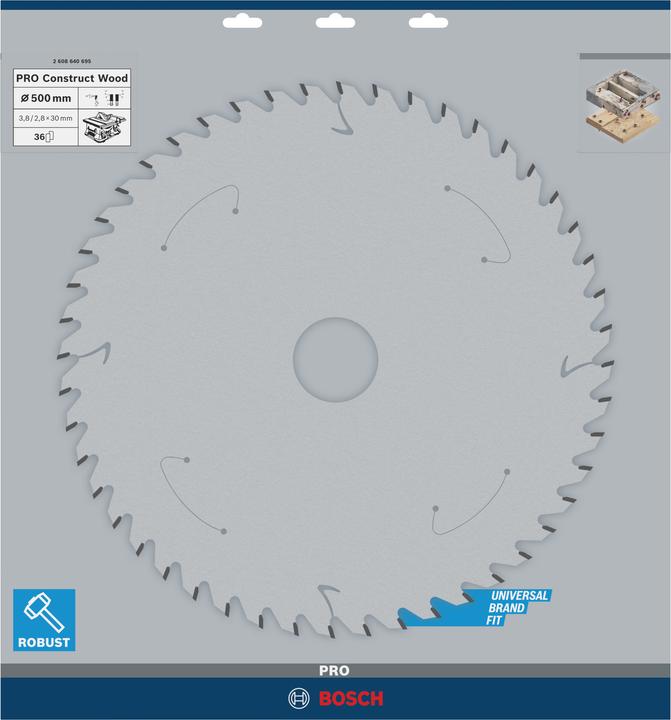 Actual product image Bosch Professional Zubehör PRO Construct Wood circular saw blade, 500 x 3.8 x 30 mm