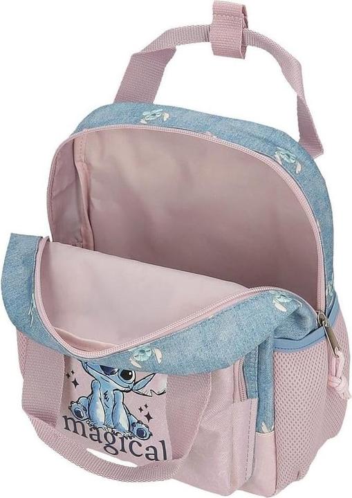 Actual product image Backpack front pocket with "You Are Magical" stitch.