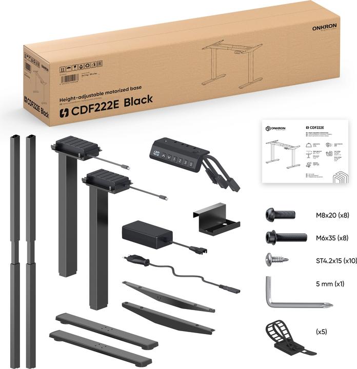 Produktbild Onkron DESK FRAME MOTORISED/BLACK CDF222E-B (Tisch)