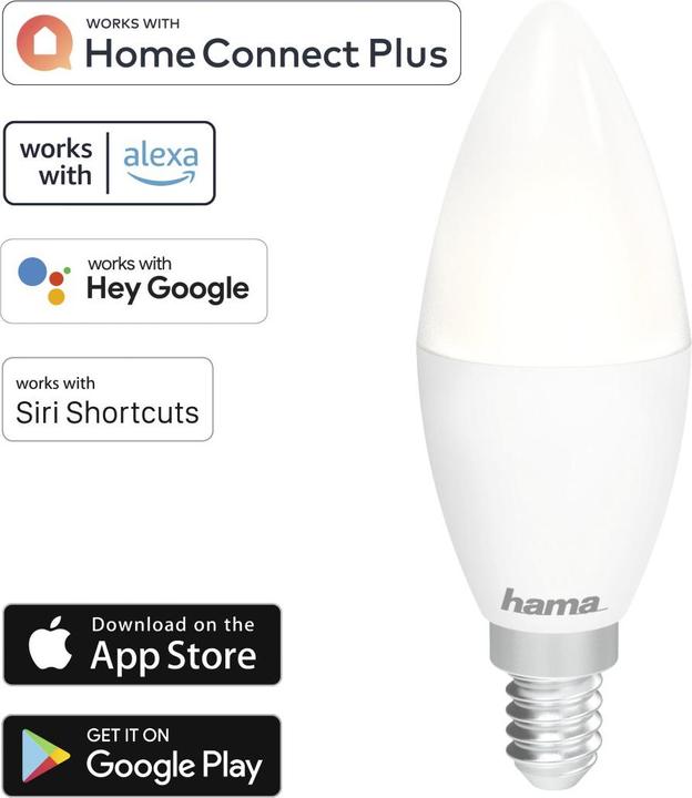 Etichetta energetica Hama WLAN LED-Lampe (E14, 470 lm, 1 x)