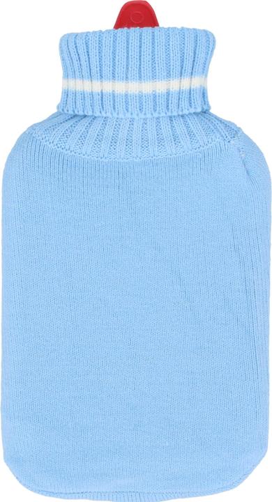 Produktbild CareLiv Wärmflasche Gummi 2L m. Rollkragen-Pullover-Bezug, 1 St (2 l, Bettflasche mit Bezug)
