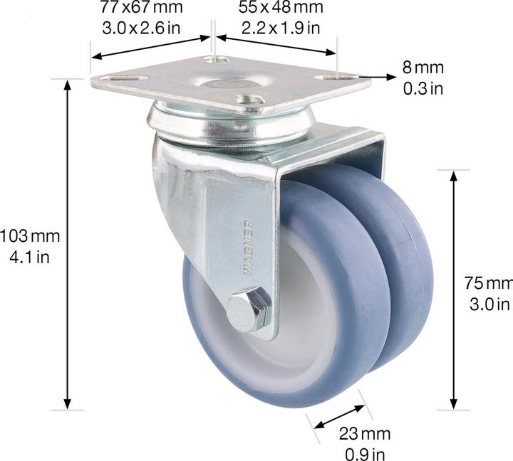 Immagine prodotto Wagner System Apparate-Doppel-Lenkrollen ECO