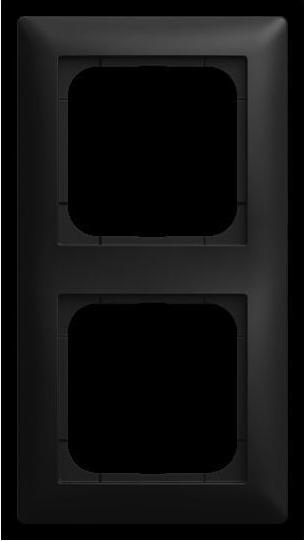 Actual product image Busch-Jaeger Abdeckrahmen 2-fach Rahmen 1722-915 Busch-balance SI schwarz matt